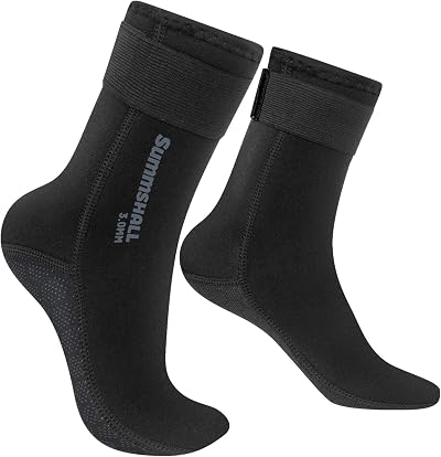 Summshall 3mm Neoprene Socks Waterproof Anti Slip Warmth for Diving Snorkeling