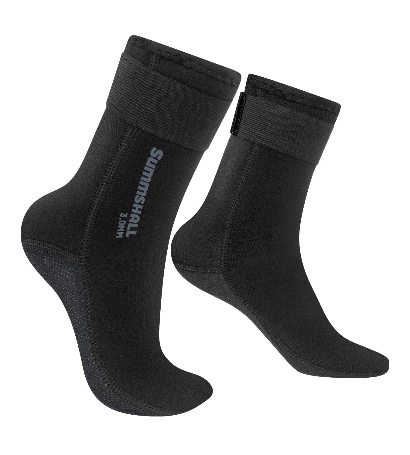 Summshall Neoprene Socks, 3mm Wetsuit Socks Thermal Swimming Socks for Men Women Anti-slip Warmth Neoprene Socks for Diving Snorkeling Cold Water Swim Sea Sailing Kayaking, XXL, Black