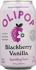 OLIPOP Sparkling Blackberry Vanilla Tonic, 12 FZ, Shelf Stable