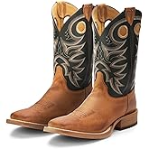 Justin Caddo 11" Western Boots for Men - Durable Premium Full-Grain Leather Square Toe Cowboy Boots Built with Full Double-Stitch Welt Construction