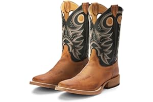 Justin Caddo 11" Western Boots for Men - Durable Premium Full-Grain Leather Square Toe Cowboy Boots Built with Full Double-Stitch Welt Construction
