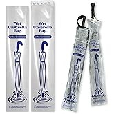Heavy Duty Universal Fit Umbrella Rain Bags 100 Pk. Big Covers for Wet Umbrellas. Large Disposable Clear Plastic Sleeves Keep Church or Lobby Floors Dry. Perfect Refill for Any Bag Stand or Holder.