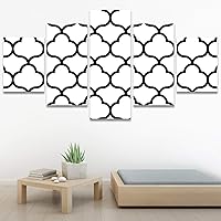 SIGNWIN 5 Panel Canvas Wall Art Modern Art Decorative Elements Fun Geometric Mixed Media Multicolor Patterns for Home Decorations Ready to Hang - 60