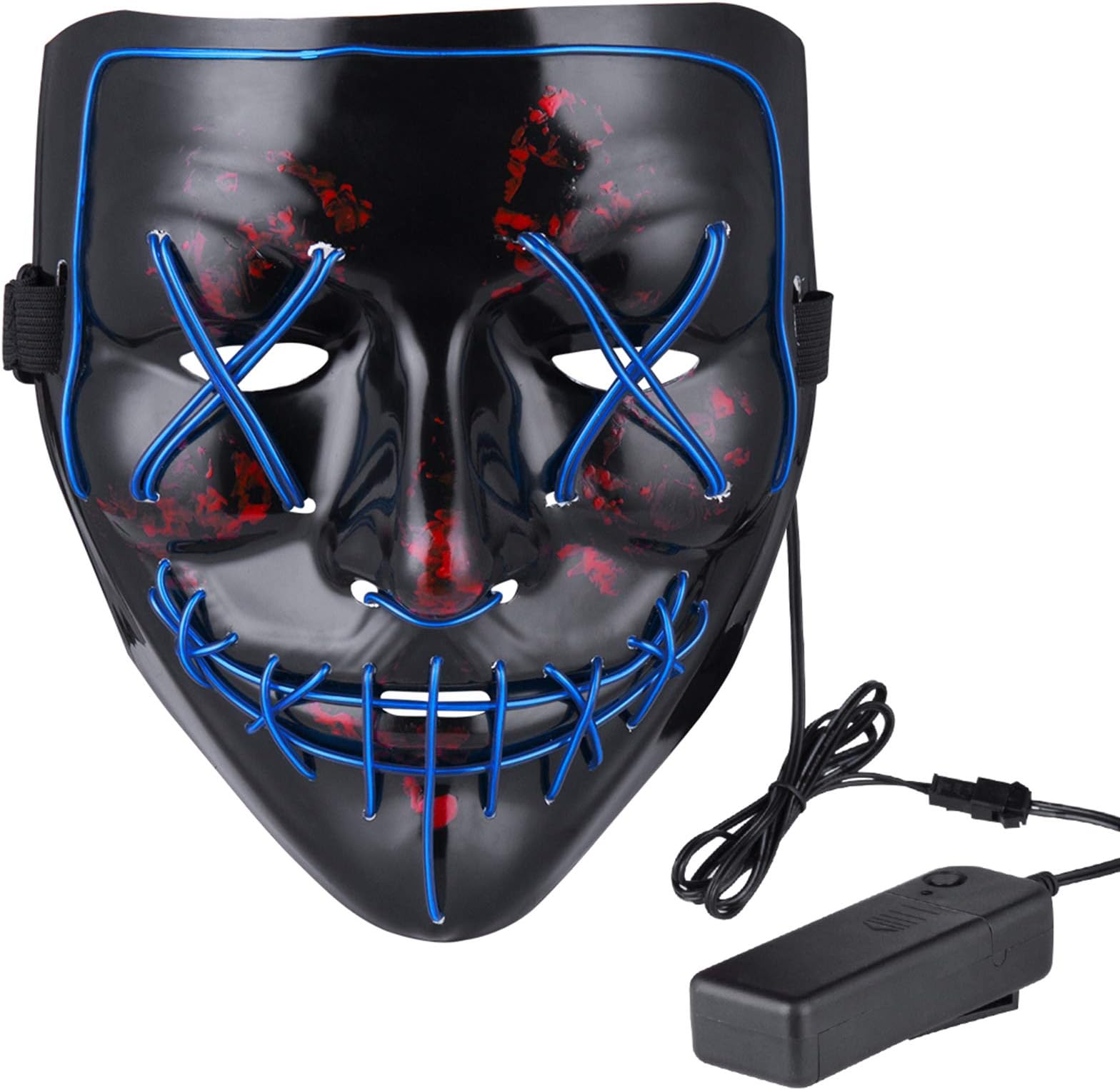 Anroll Halloween Mask LED Light Up Mask for Festival Cosplay Halloween Costume