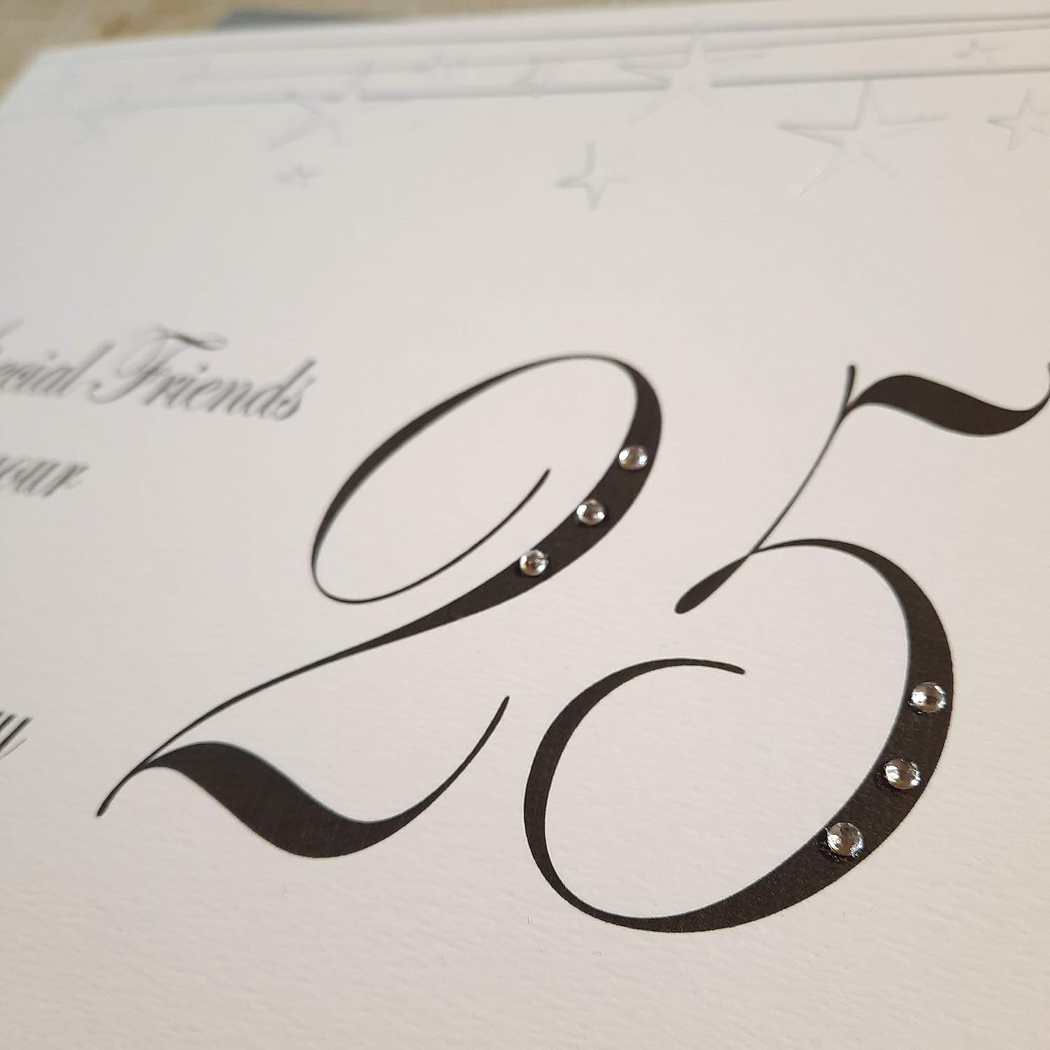 WHITE COTTON CARDS Large Big Twist Range, Special Friends On Your Silver 25" Handmade 25th Anniversary Card, XF25S - Image 3