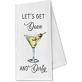 OTOUO Funny Kitchen Towels, Bar Towel, Dirty Martini Decor Dish Towels for Kitchen, Martini Gifts for Women, Funny Hand Towels, 16x24 Inches