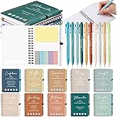 TecUnite 40 Pcs Motivational Spiral Notebooks with Sticky Notes Pen Inspirational Journals Bulk Employee Appreciation Gift for Team Coworker Staff Bulk Gift for Teacher School Nurse (Bright)