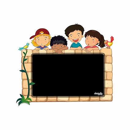 DeStudio Kid with Hat and Birds Chalkboard Sticker (PVC Vinyl, 90 cm x 60 cm)