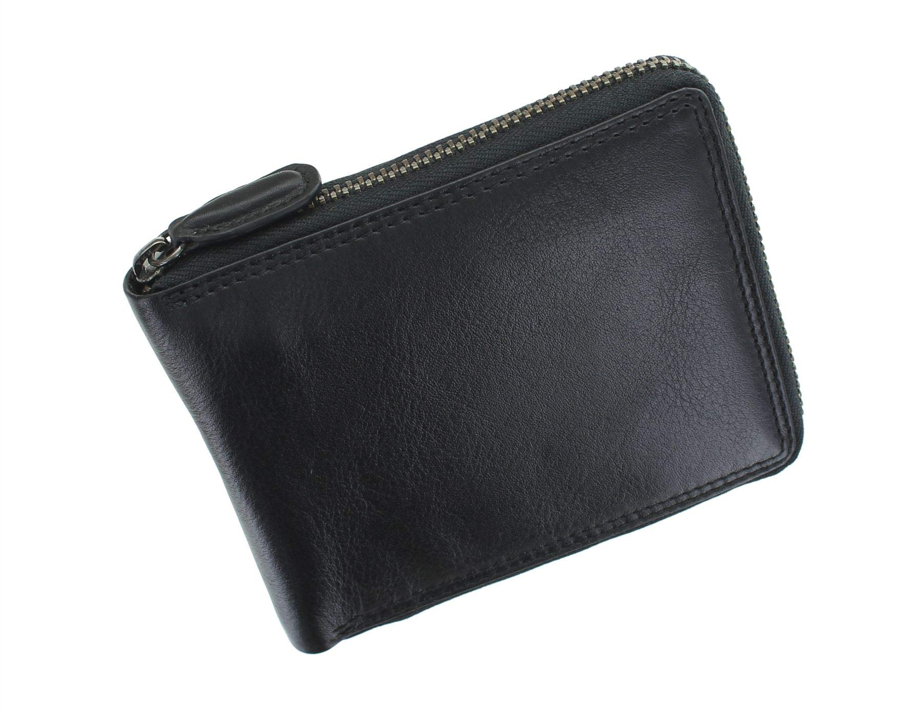 VISCONTI Heritage Camden Zip Around Leather Wallet RFID and Tap and Go HT14 Black