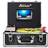 Sewer Camera 100ft Snake Cam with DVR Video Pipe Inspection Equipment 7 inch LCD Monitor Duct HVAC 1000TVL Sony CCD Borescope