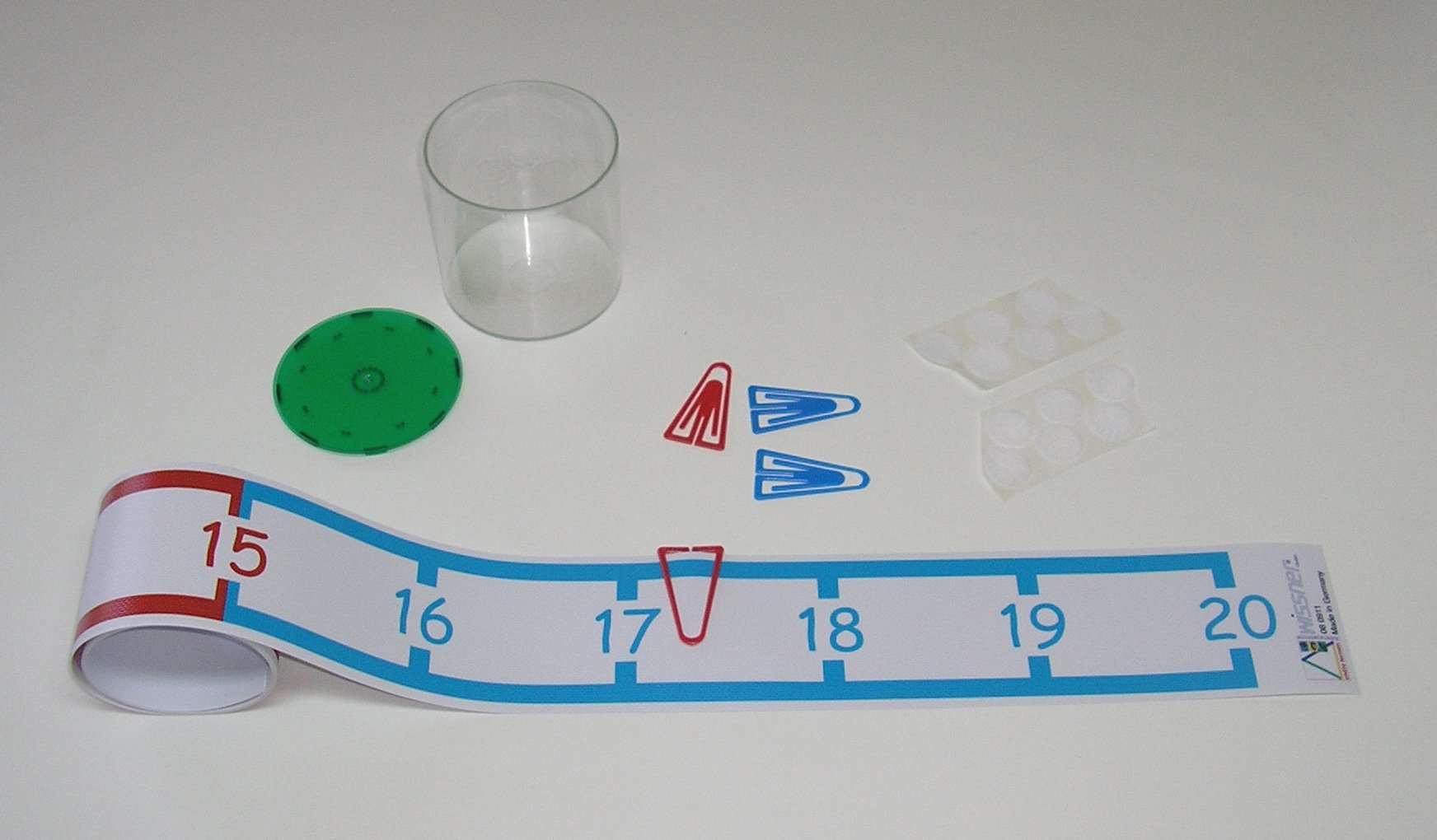 WISSNER active learning Numbre Line Band, 1-20 Cursive, 2 M Long, in A Plasctic Box with Lid