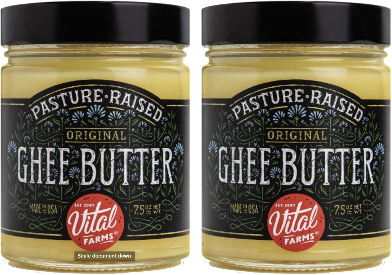 Vital Farms Original Pasture Ghee Mantequilla 7.5 oz 2 Pack Alimentos y Bebidas