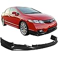 IKON MOTORSPORTS, Front Bumper Lip Compatible with 2009-2011 Honda Civic 4Dr Sedan, JS Style Unpainted PU Front Lower Air Dam Chin Spoiler Bodykit, 2010
