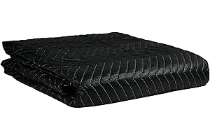 Trahefa 80"x72" Thick Moving Blanket, Heavy Duty Furniture Moving Pads, Quilted Packing Blankets, Black, 1 Count
