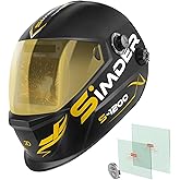 SSIMDER Welding Helmet Auto Darkening 4.33"X3.54" Extra Large Viewing True Color Welding Hood Solar Powered Welding Mask with 4 Arc Sensor Wide Shade 4/5-9/9-13 for TIG MIG Arc Weld Cutting Grinding