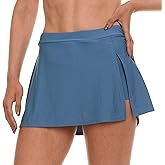 Reebok Womens Swim Skirt with Shorts Liner, Swim Skorts for Women Swimwear, Sporty Athletic Bathing Suit Skirt Bottoms