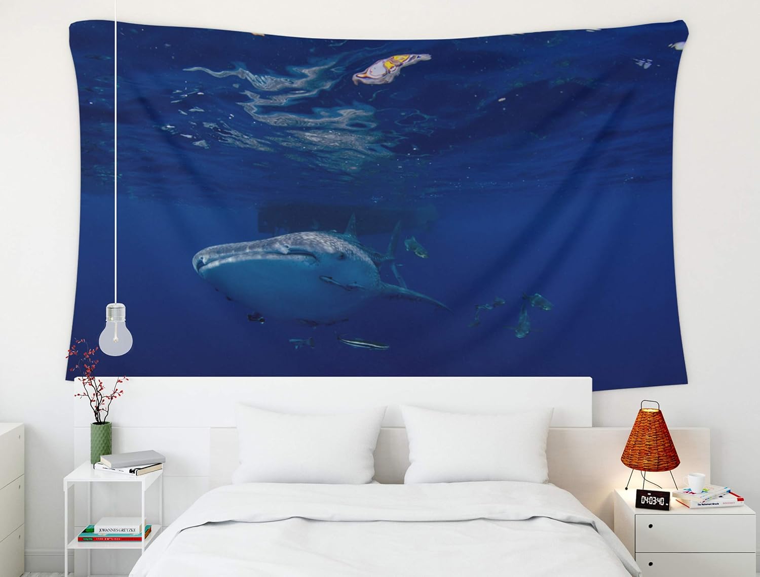 Shorping Art Wall Tapestry,Blue Sea Sky,Tapestry, 60x50 Inch Large Tapestry for Décor Bedroom and Dorm Whale Shark Rhincodon typus