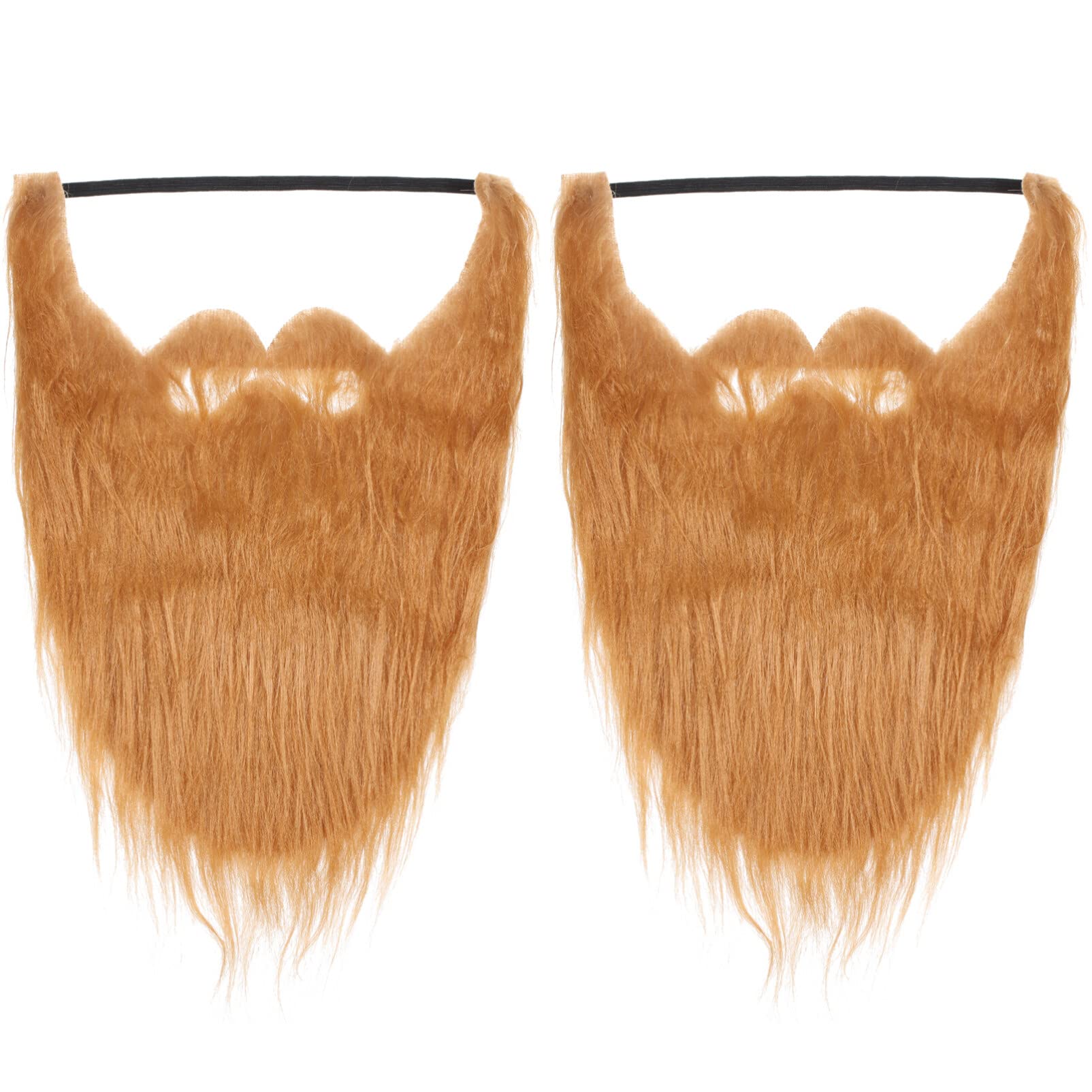 Milisten 2pcs Halloween Fake Beard, Brown Moustache Masks, False Facial Hair, Costume Accessory for Adults
