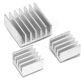 Aukru 3x Raffreddamento Alluminio Dissipatore Dissipatori per Raspberry Pi 3 Model B/ Pi 2 modello B / Pi B+ VGA RAM Memoria Cooler