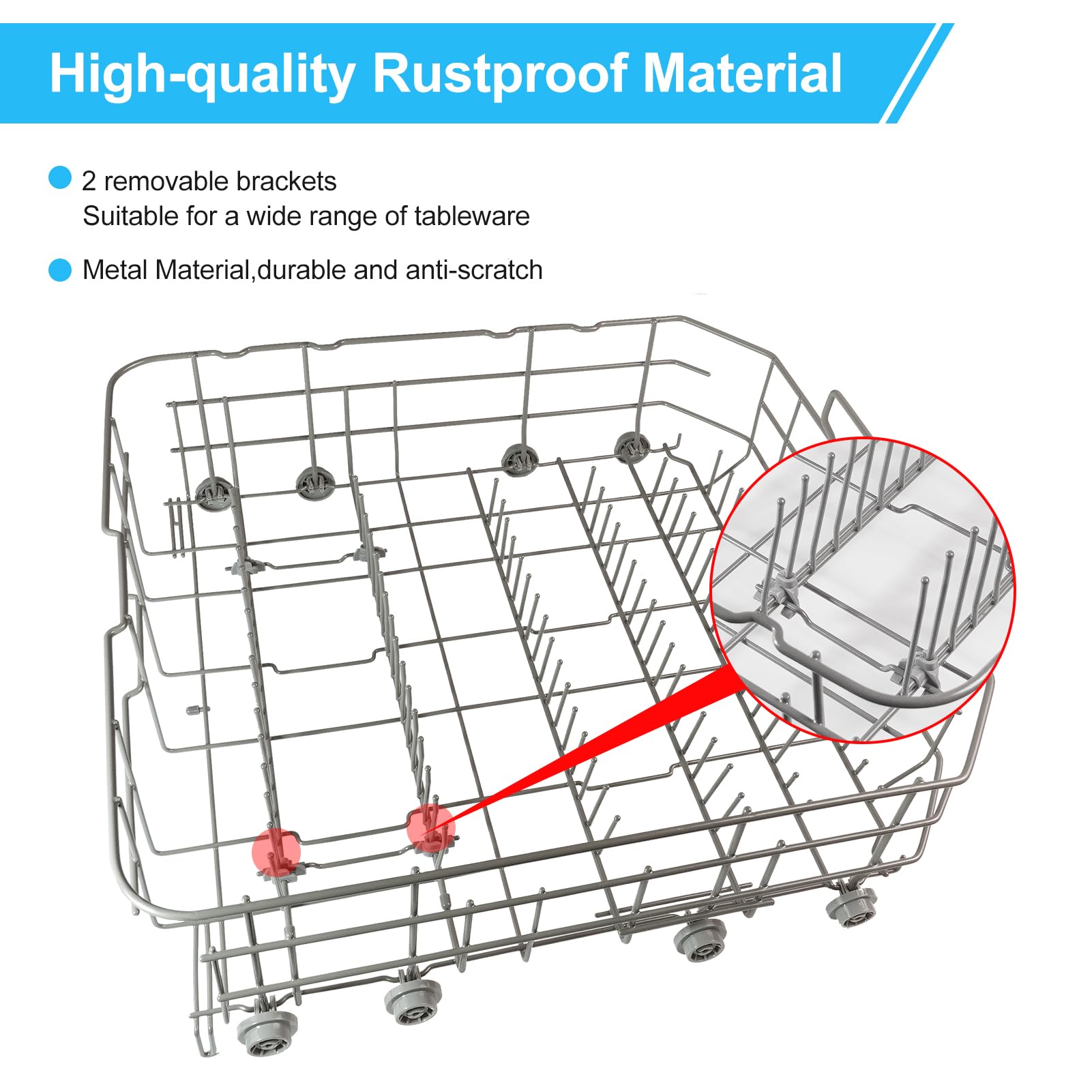 2025 upgraded Samsung Dishwasher DD82-01073A Lower Rack Assembly Replacement for Samsung Dishwasher Dishrack Modle DW80R5061/DW80R5060/DW80K7050UG/DW80K5050US Series