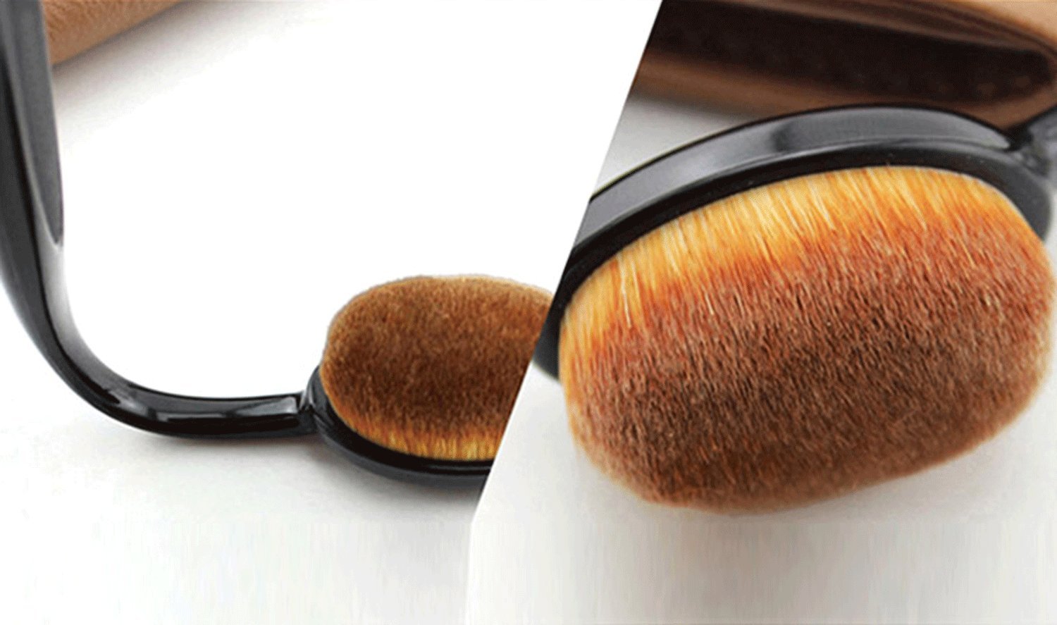 JPNK Oval Toothbrush Style Synthetic Powder Foundation Cream Makeup Brush (5 Pieces): Beauty