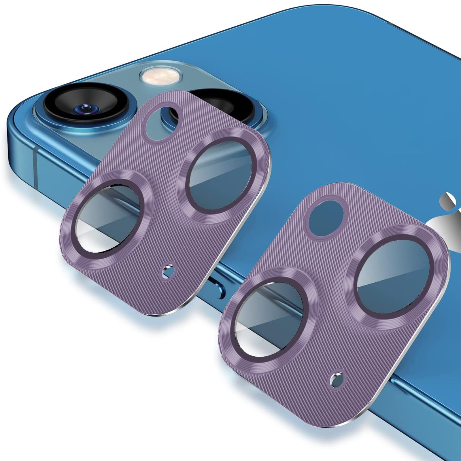 Pack of 2 Camera Protection Compatible with iPhone 13 6.1 Inch / 13 Mini 5.4 Inch Tempered Glass Clear Camera Protective Film with Metal Ring Designed for MagSafe Snap Adapter for Magnetic Attachment