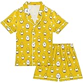 Mozuya Leopard Pink Summer Pajamas Shorts Set Purple Satin PJ Sets for Pj