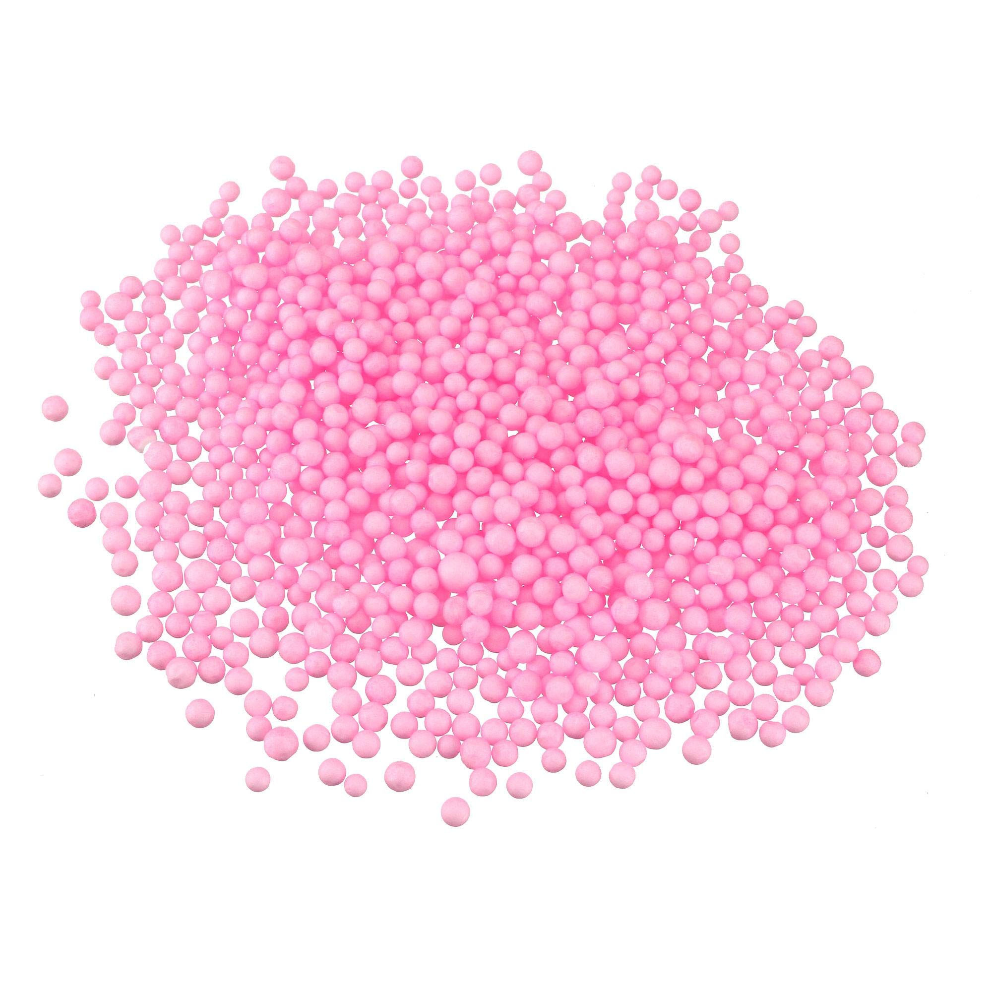 sourcing map 1 Pack 0.1" Pink Mini Polystyrene Foam Beads Ball Round for the Arts, DIY Crafts, Party Decorations, Fillings of Vase Pillow