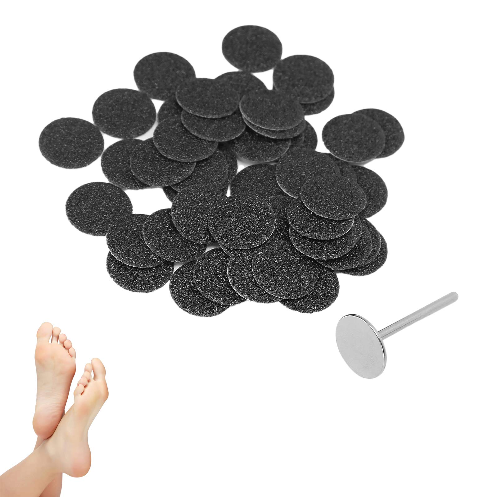 50 Pieces Feet Grinder Sandpaper Sanding Disc Pedicure Tool Sanding Discs Sandpaper for Dead Skin Hard Cracked Heel Cracked Heels Dead Skin (φ15mm)