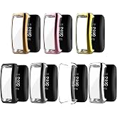 FitTurn Compatible with Fitbit Inspire 2 Screen Protector Case, 7 Metal Colour Full Coverage Soft TPU Shockproof Case Protective Screen Cover Bumper Shell for Inspire 2 HR (Seven)