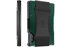 The Ridge Wallet - Slim Minimalist Compact Wallet and Card Holder, | RFID Protected Front Pocket Wallets | Integrated Cash Strap | Forest Green