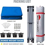 MasterCanopy Durable Ez Pop-up Gazebo Tent 2.5x2.5M Blue with Roller Bag view 5