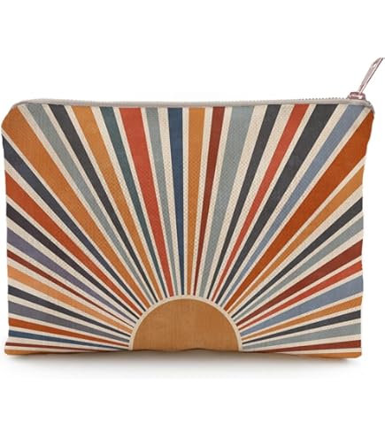 Eco Right Canvas Cosmetic Bag: Travel Makeup Pouch For Women & Girls, Zipper Purse Organizer, Stylish Canvas Cotton Aesthetic, Large Capacity, Toiletry Storage, Purse-friendly : Beauty & Personal Care