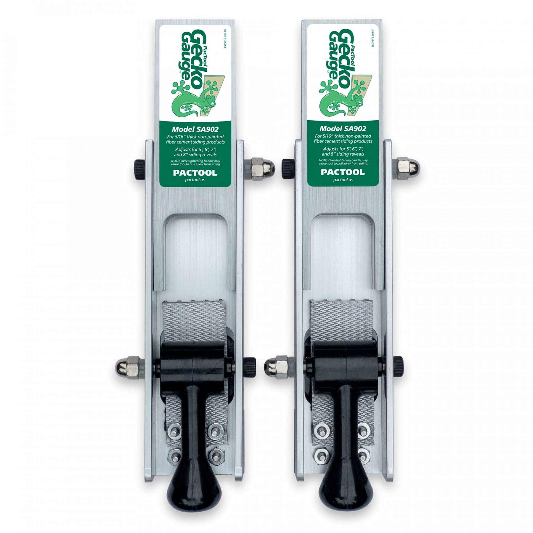 PacTool Gecko Gauge, The Original Home Siding Installation Kit - For Use with 5/16 Inch Fiber Cement Siding and James Hardie Siding, Includes 2 Gecko Gauge Clamps Image