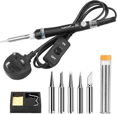 Tabiger 60W Soldering Iron Kit 220V Adjustable Temp 200-450℃ 5 Tips