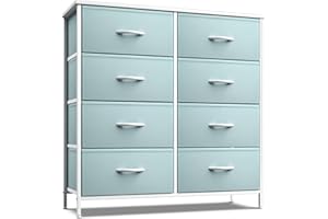 Sorbus Kids Dresser with 8 Drawers - Storage Unit Organizer Chest for Clothes - Bedroom, Kids Room, Nursery, & Closet (Aqua, 31.5 x 12 x 32-8 Drawer)