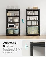 SONGMICS Set of 2 Shelving Units 40 x 90 x 180 cm Rustic Brown Black view 4