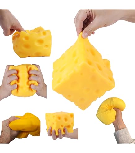 Amazon.com: Jumbo Cheese Squishy Cube, 4.3-Inch Squeeze Fidget Toy