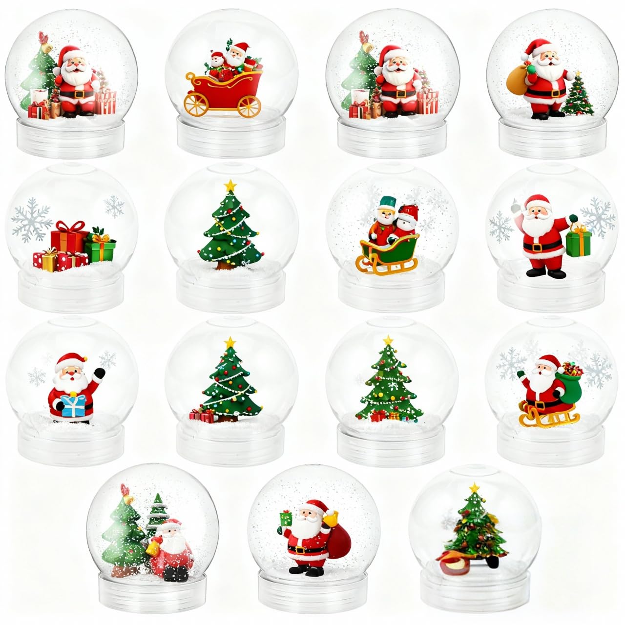 Photo 1 of 15Pcs DIY Snow Globe, 2.8 Inch Fillable Clear PET Plastic Water Globe Ornaments with Screw Off Cap for DIY Crafts Christmas Decoration