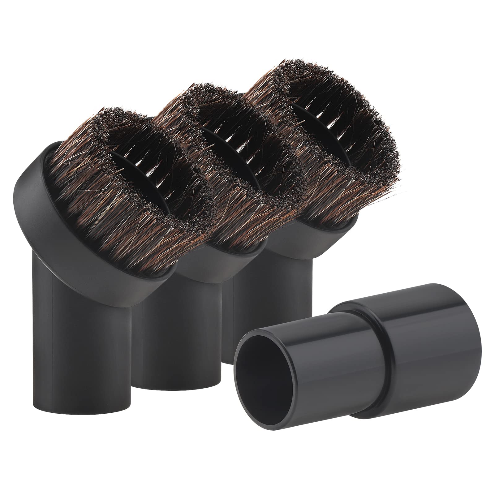 Photo 1 of Vacuum Brush Horse Hair Vacuum Attachment Round Dust Brush with Universal Connector, 1.25 Inch Brush Replacement with 1.25 to 1.37 Inch Vacuum Hose Adapter Tool for Standard Hose