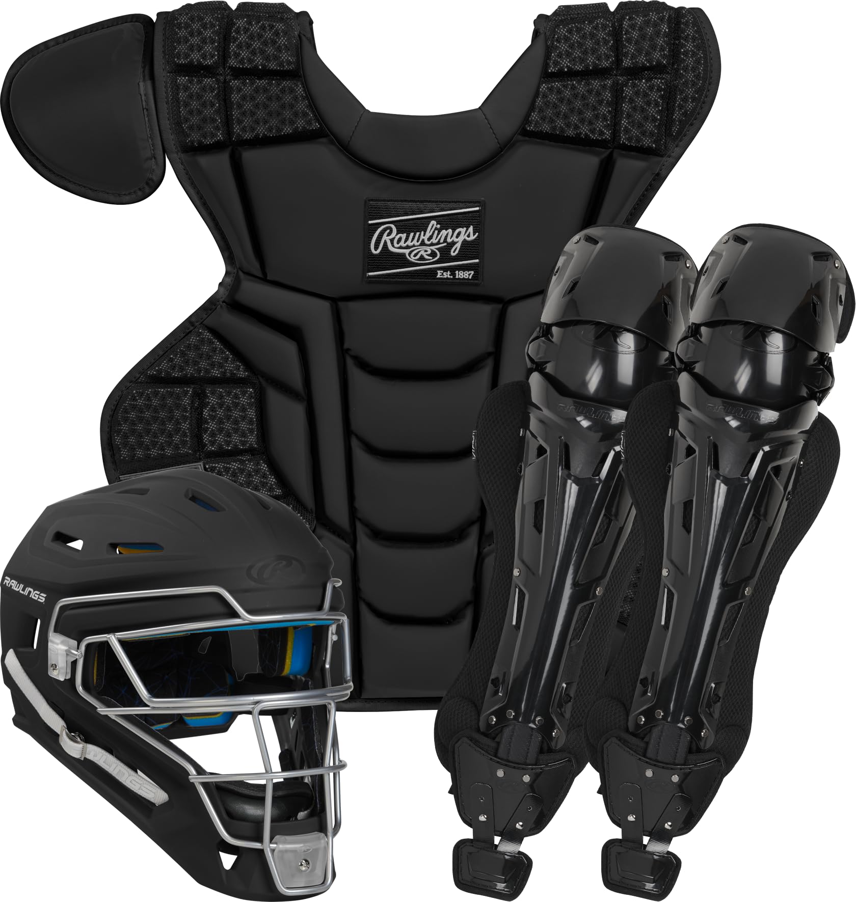 Photo 1 of heavy used****Rawlings | MACH Catcher's Set | Baseball | Intermediate | Black/Black, Intermediate Ages 12-15