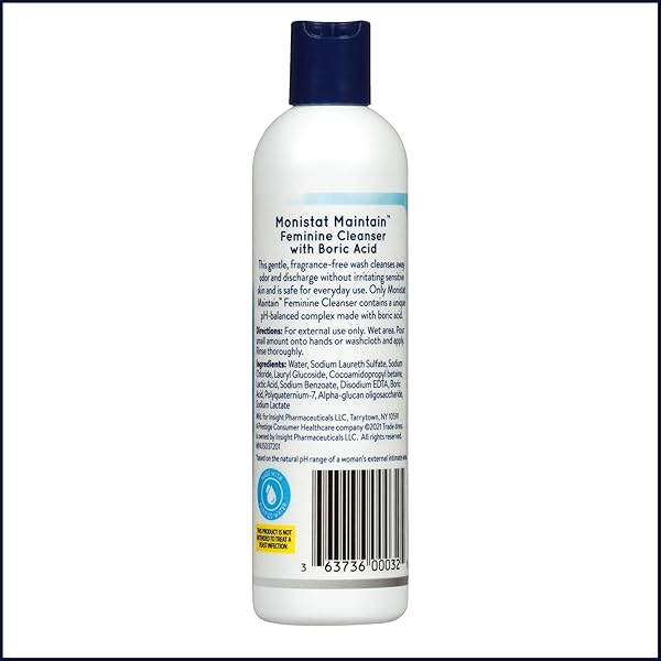 MONISTAT BORIC ACID FEMININE CLEANSER, FRAGRANCE FREE FEMININE WASH, 10 FL OZ, 1 PACK