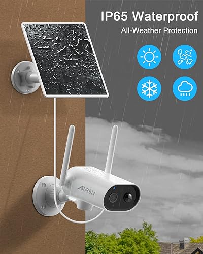ANRAN Security Cameras Wireless Outdoor with PR 180°, 2K Solar