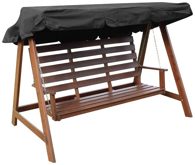 Woodside - Dachbezug für 2- & 3-Sitzer-Gartenschaukel - ideal als Ersatzdach - schwarz - 3-Sitzer