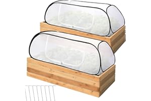 2Pcs Winter Garden Row Plants Covers - 45x22x16 Garden Raised Beds Vegetable Rows Covers - Cold-Proof Winter Pop Up Freeze Pr