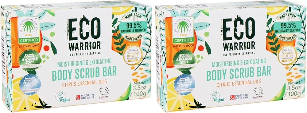 Little Soap Eco Warrior Body Scrub Bar 100g Vegan Cruelty Free Oatmeal Citrus