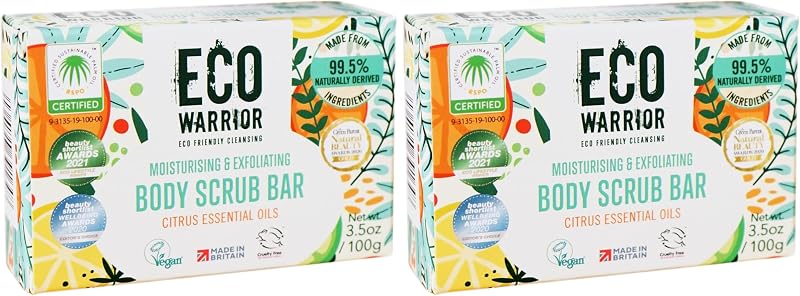 Little Soap Eco Warrior Body Scrub Bar 100g Vegan Cruelty Free Oatmeal Citrus