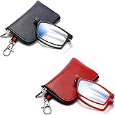 OWTXIS Folding Reading Glasses for Women Men, Blue Light Easy Carry Readers with Ultra-light Pocket Keychain Bags