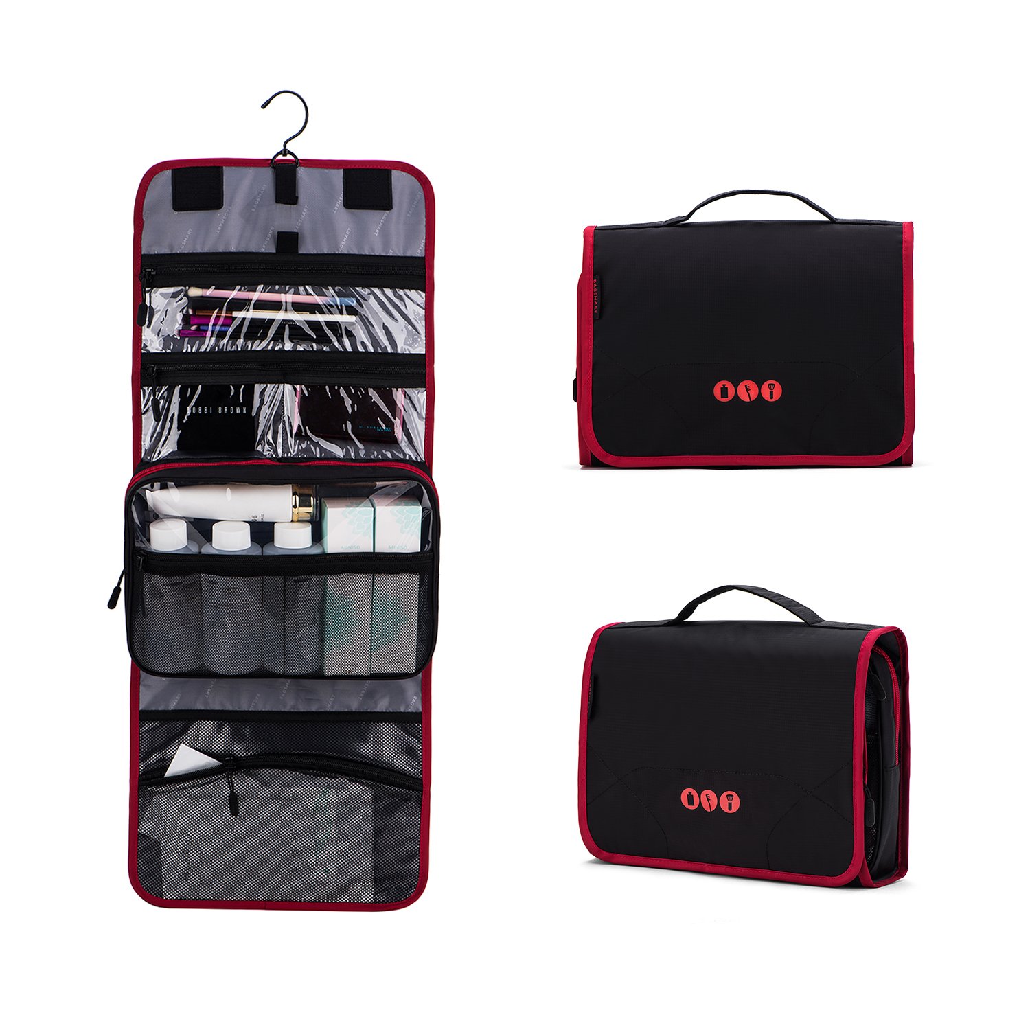 BAGSMART Toiletry Bag, Large Makeup Bag Travel Bag Cosmetic Bag Hanging