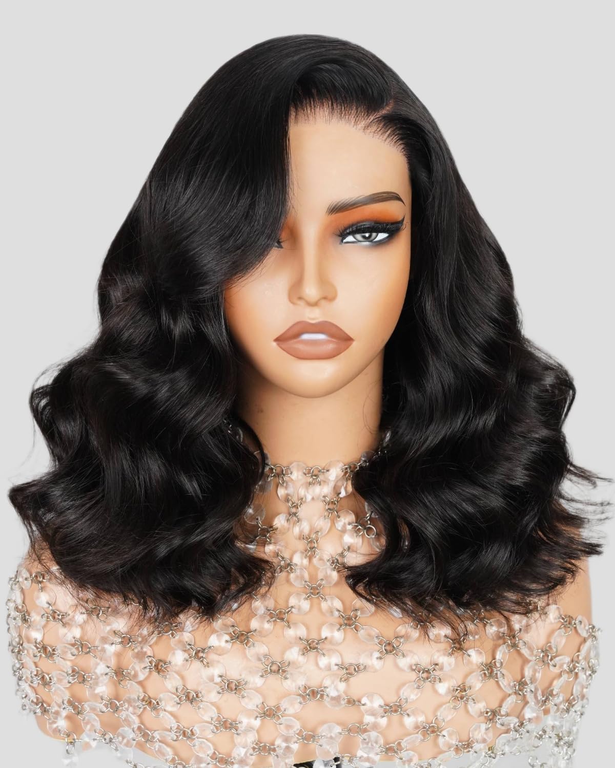 MegaLook 5x6 Ready to Go Closure Wig Human Hair 12A Salon-Quality Glueless Wig Human Hair 220% Density Pre Plucked Bleached Tiny Knots 16 Inch — image 1